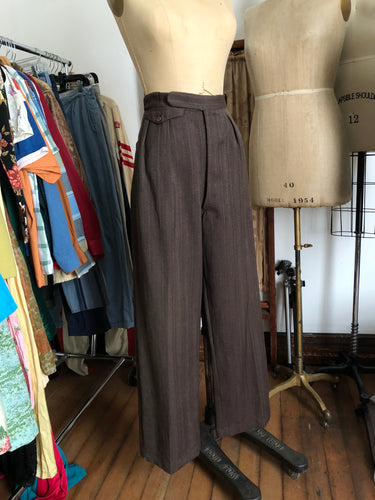 vintage 1930s brown slacks pants 34