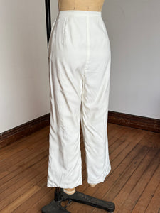 vintage 1960s white high waisted pants {31”W}