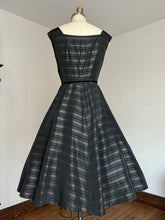 Load image into Gallery viewer, vintage 1950s black &amp; gold party dress {m}