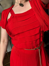 Load image into Gallery viewer, vintage 1940s red gown set {m}