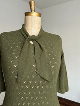 Load image into Gallery viewer, vintage 1950s green knit sweater dress {m-XL}