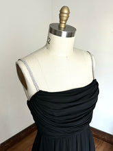 Load image into Gallery viewer, vintage 1970s black jersey dress {xs-m}