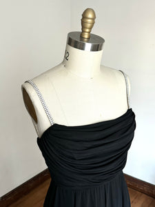 vintage 1970s black jersey dress {xs-m}