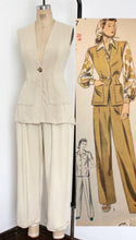Load image into Gallery viewer, vintage 1940s linen pant set