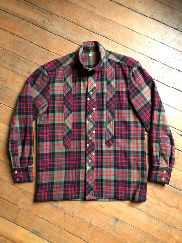 vintage 1950s unique wool plaid jacket shirt