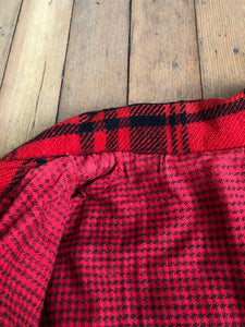 vintage 1950s red wool plaid Ricky cropped jacket