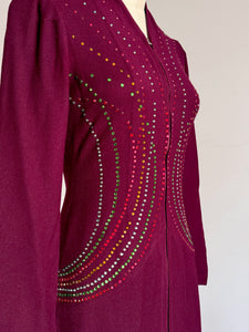 vintage 1930s rhinestone wool dressing gown {xs}