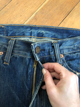 Load image into Gallery viewer, vintage LVC patched sample Red Line Big E jeans W31