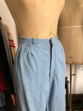 Load image into Gallery viewer, vintage 1950s chambray chinos pants 33.5&quot;W
