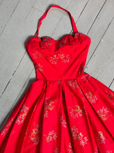 Load image into Gallery viewer, vintage 1950s red Hawaiian sun dress {xxs-xs}