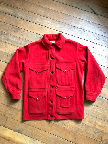 vintage 1950s FILSON cruiser red wool mackinaw jacket AS-IS