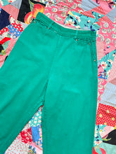Load image into Gallery viewer, vintage 1950s green side zip denim jeans {xs/s}