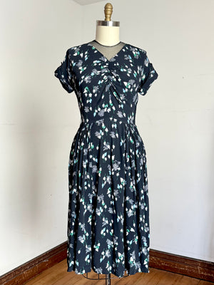vintage 1940s floral rayon dress {s/m}