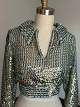 Load image into Gallery viewer, vintage 1960s sequin crop top {s}