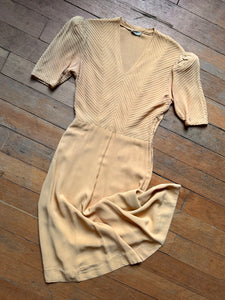 vintage 1930s mustard rayon dress {xs}