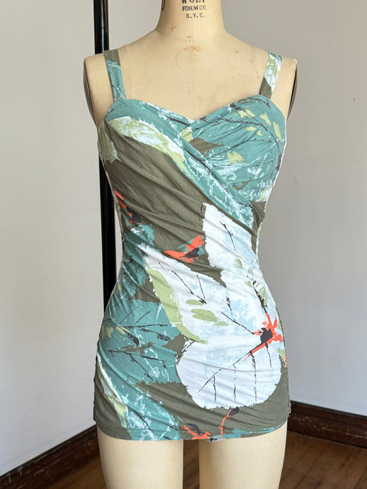 vintage 1950s floral Cole of California swimsuit {xs}