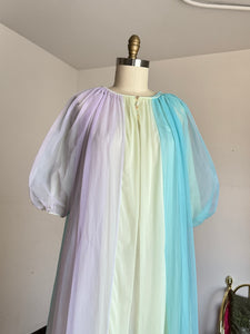 vintage 1960s colorful peignoir lingerie set {L}