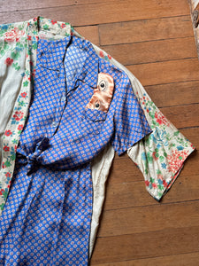 vintage 1940s 2 pc pyjama set {xs}