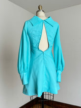 Load image into Gallery viewer, vintage 1960s blue baby doll mini dress {xxs}