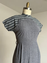 Load image into Gallery viewer, vintage 1950s grey multi-tone dress {m}