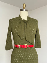 Load image into Gallery viewer, vintage 1950s green knit sweater dress {m-XL}