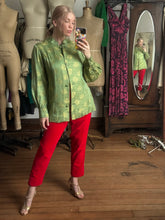 Load image into Gallery viewer, vintage 1960s green brocade jacket {m}