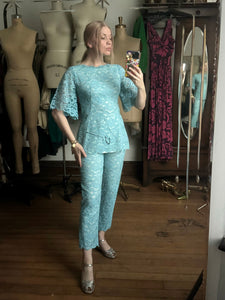 vintage 1960s lace pant set {xs}