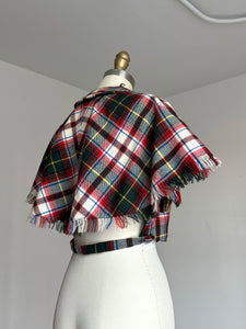 vintage 1940s 50s plaid cape {m}