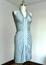Load image into Gallery viewer, vintage 1970s jersey knit halter dress {xs-m}