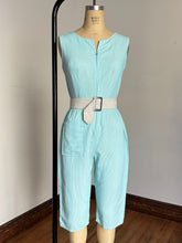 Load image into Gallery viewer, vintage 1950s striped cotton jumpsuit {s/m}