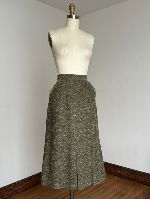 vintage 1950s flecked pencil skirt {26”W}