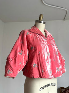 vintage 1940s plush velvet bed jacket {XL}