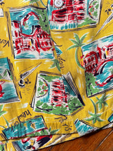 Load image into Gallery viewer, vintage 1950s novelty travel shirt - loop collar