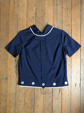 Load image into Gallery viewer, vintage 1950s navy top {m}