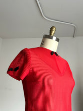 Load image into Gallery viewer, vintage 1950s sheer red blouse {s/m}