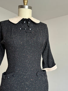 vintage 1950s flecked wool dress {s}