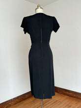 Load image into Gallery viewer, vintage 1940s black rayon dress {m}