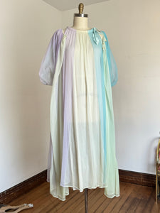vintage 1960s colorful peignoir lingerie set {L}