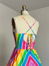 Load image into Gallery viewer, vintage 1970s rainbow sun dress {xs}