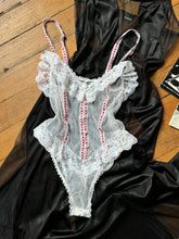 Load image into Gallery viewer, vintage 1980s little hearts bodysuit teddy lingerie {xs/s}