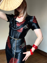 Load image into Gallery viewer, vintage 1940s novelty fan dress {xs}