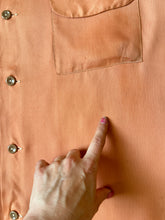 Load image into Gallery viewer, vintage 1950s long sleeve rayon shirt - loop collar