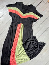 Load image into Gallery viewer, vintage 1940s rayon jersey color block dressing gown {1X}
