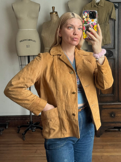 vintage 1950s suede jacket {M/L}