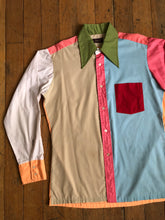 Load image into Gallery viewer, vintage 1970s color block long sleeve shirt
