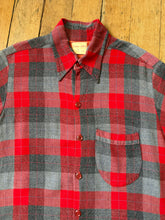 Load image into Gallery viewer, vintage 1950s plaid rayon shirt