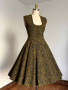 vintage 1950s fleck skirt set {m}