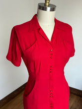 Load image into Gallery viewer, vintage 1950s red front zip dress {m}