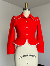Load image into Gallery viewer, vintage 1970s cropped red jacket {xs}