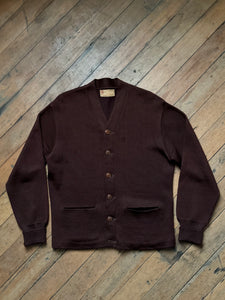 vintage 1950s brown letterman sweater